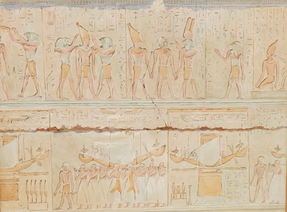 Evelyn Engleheart, 'The inscription of the sacred heart', unsigned, inscribed in ink verso, watercolour, 32 x 41cm